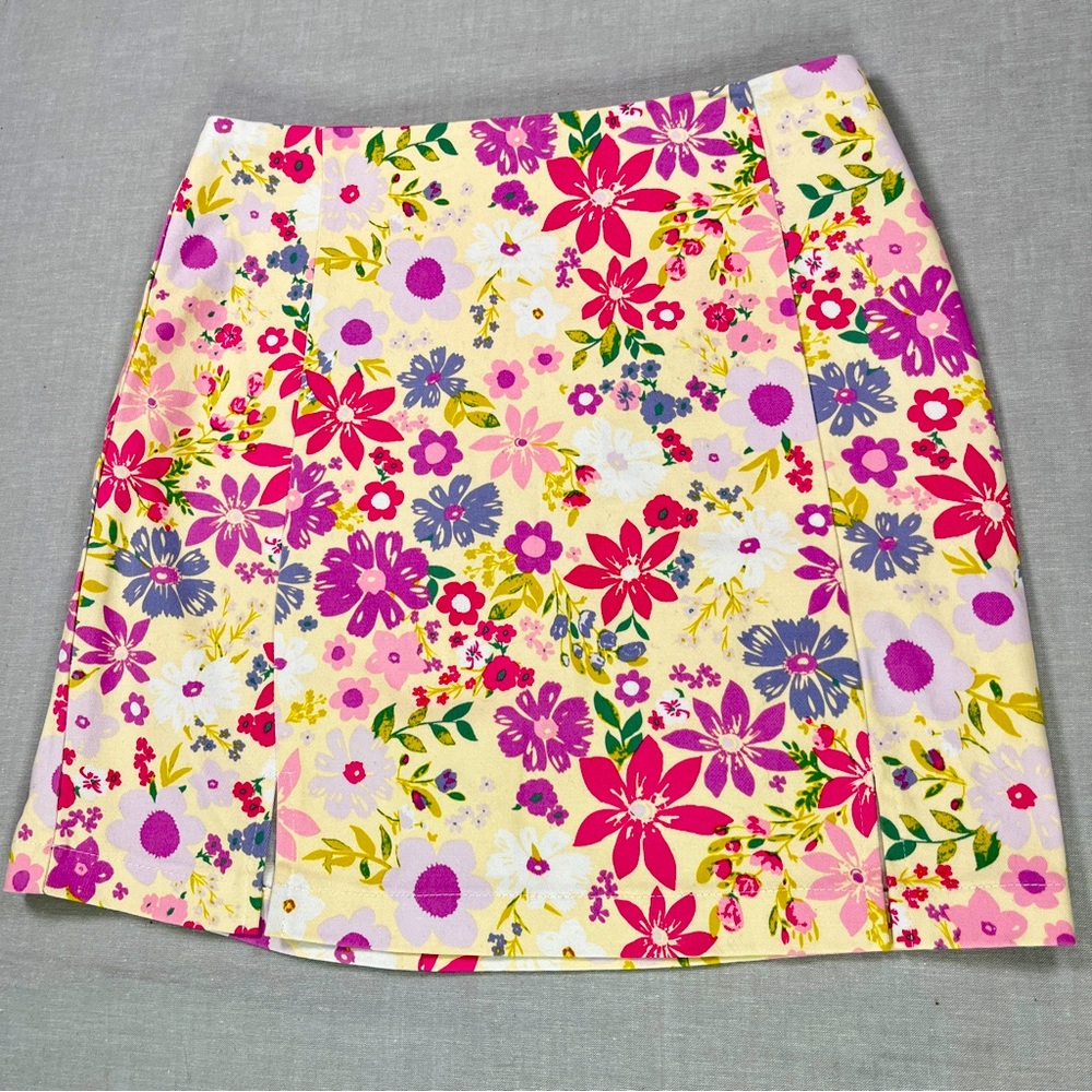 Love On A Hanger Skirt Floral Print Multicolor Women’s Size 7 Cotton Blend EUC